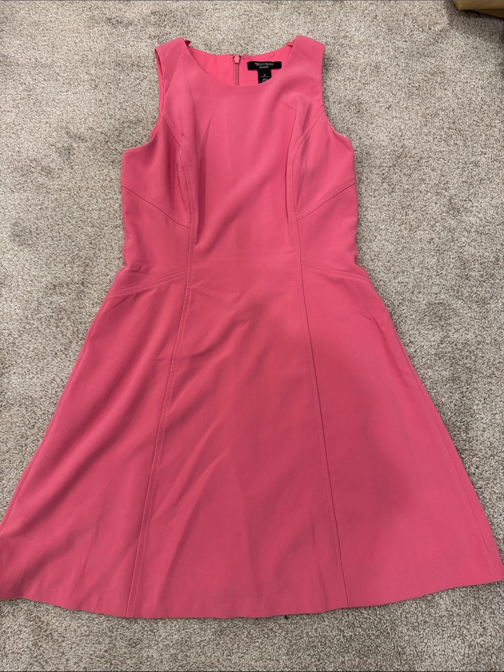 Coral Pink Sleeveless Fit-and-Flare Midi Dress